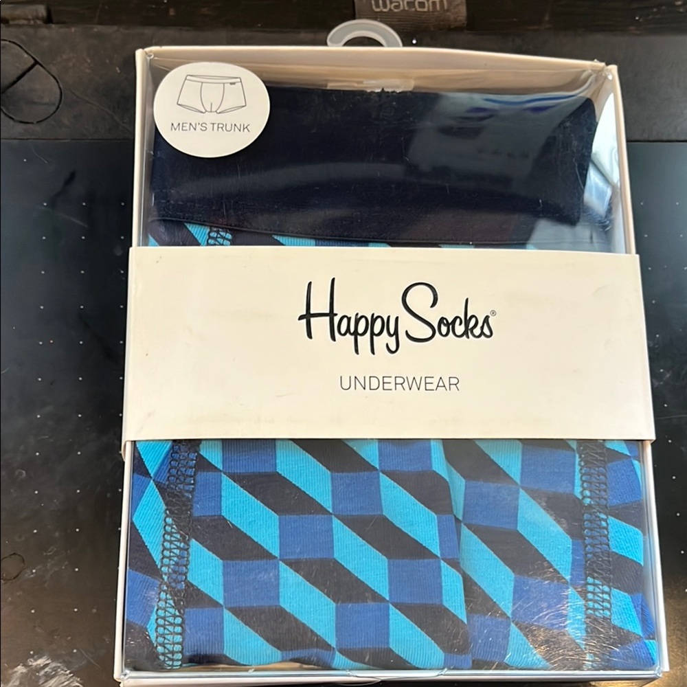 Happy Socks Men's Trunk Underwear - Blue and Black